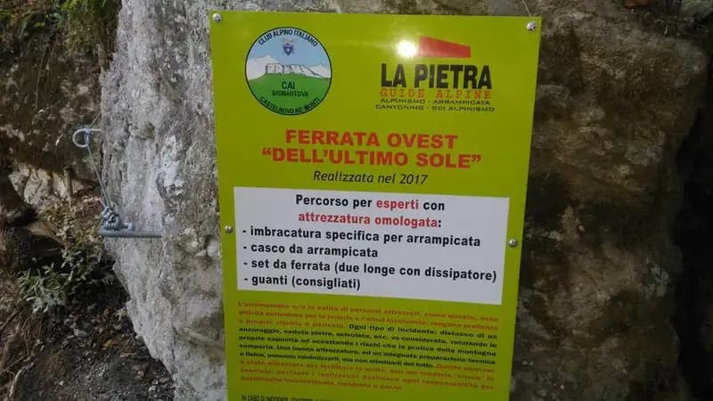 via ferrata Ferrata Ovest o dell'Ultimo Sole