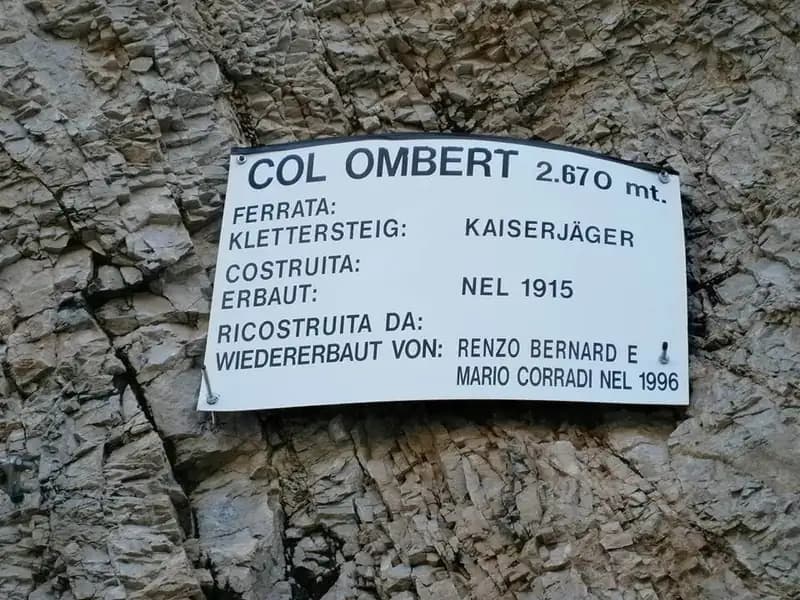 via ferrata Ferrata Kaiserjager al Col Ombert